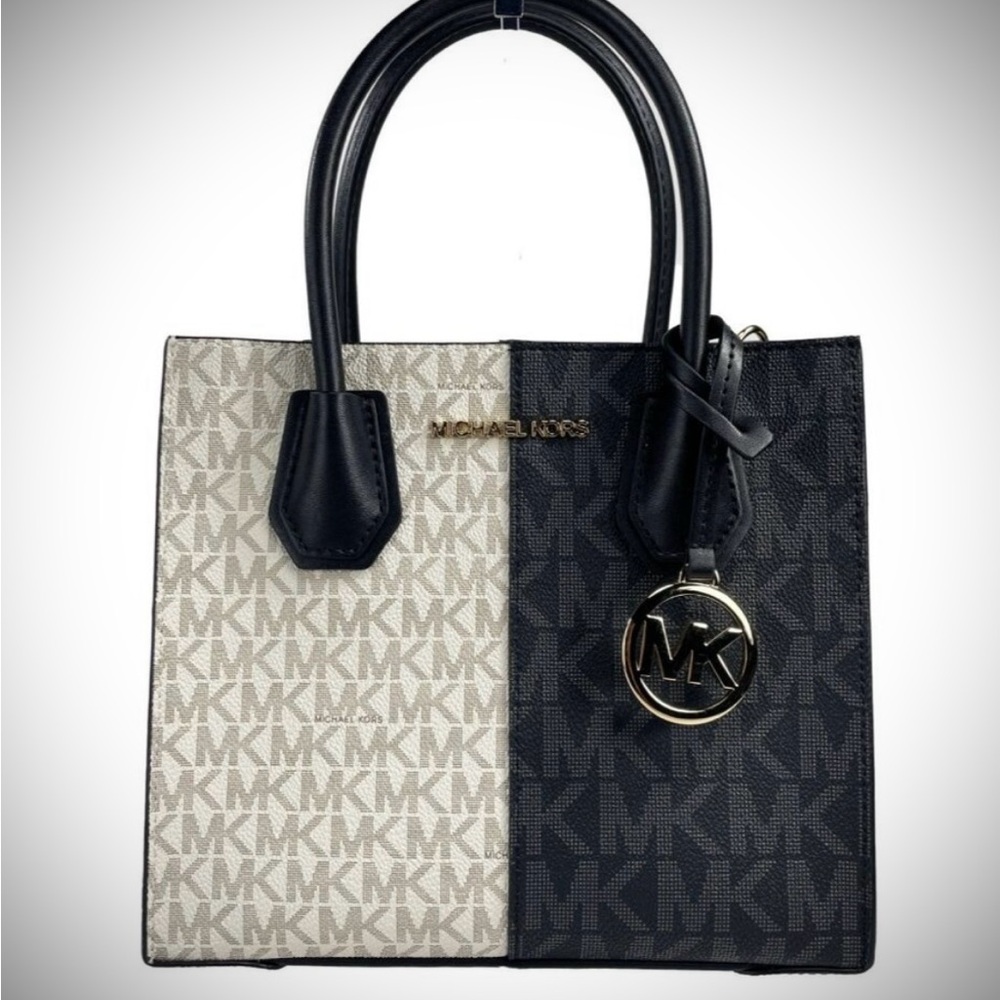 NWT 💯Authentic Michael Kors Medium Two-Tone Logo Crossbody Bag in Black - Picture 8 of 8